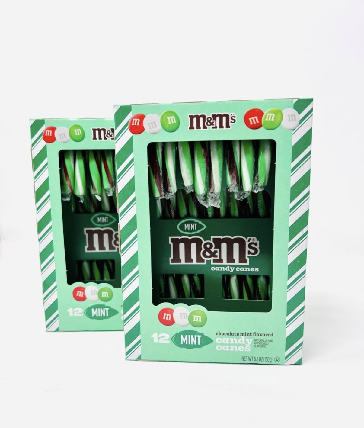 M&M's Candy Canes Mint Flavored, 12ct box (Pack of 2)