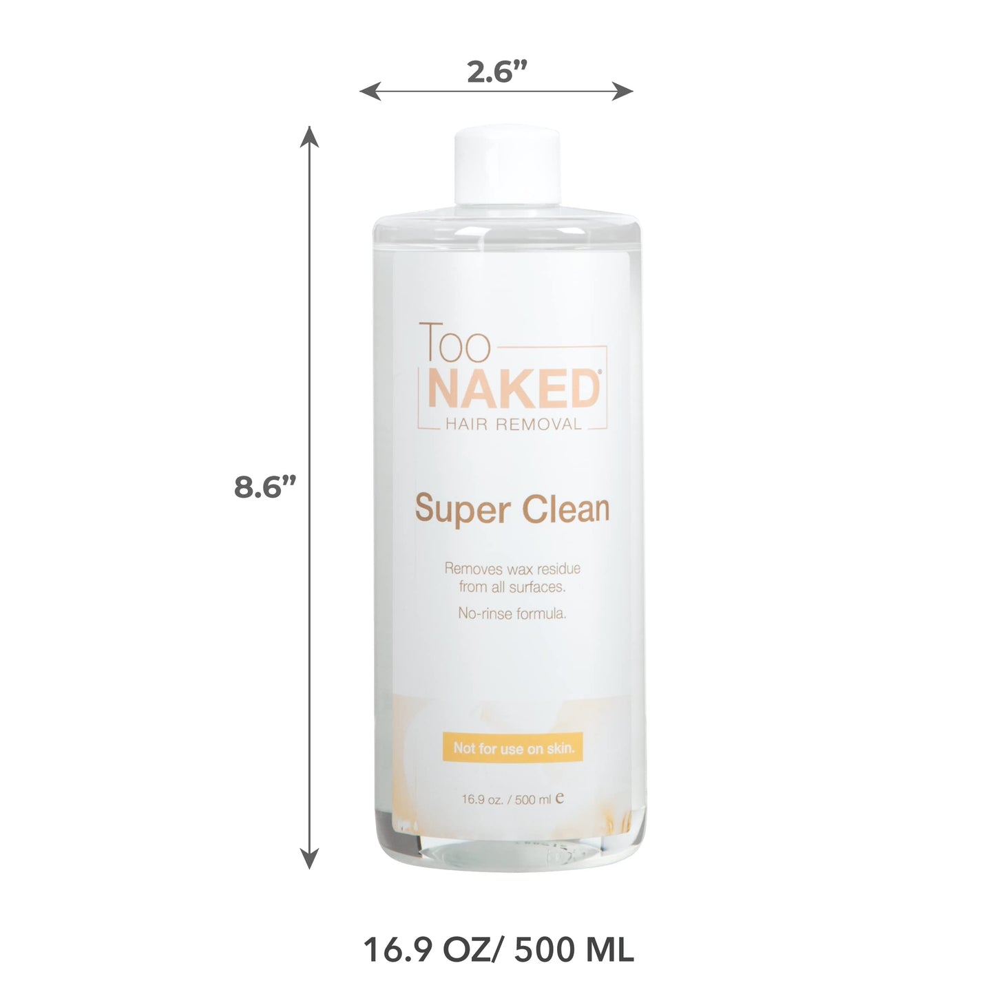 Too Naked Hair Removal Super Clean Wax Warmer Cleaner, Wax Surface Cleaner, 100% Vegan, 16.9 oz.