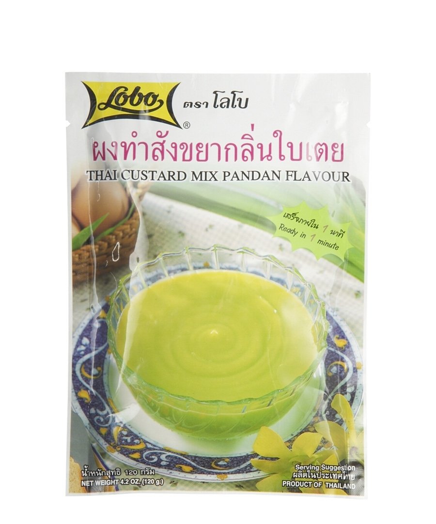 Lobo ,Instant Custard Mix Pandan Falvor - 4.2 Ounces (Pack of 3)
