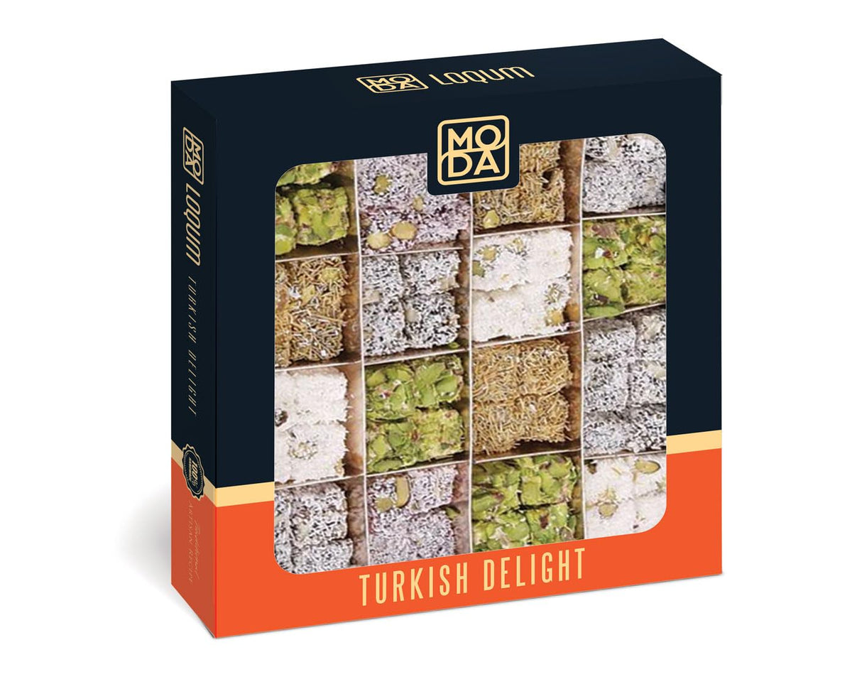 Harem Love Series Mixed Turkish Delight - 16 pcs, 16 oz (454g) Gourmet Turkish Delights Candy Assortment (Lokum) - Pistachio, Fruit & Double Layer