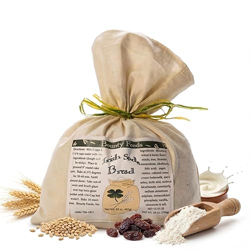 Bounty Foods Irish Soda Bread Mix 23 oz - Handcrafted in Montana, Traditional Recipe, Rustic Artisan Quick Bread Kit in Western-Style Bag, Great