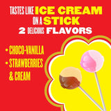 Chupa Chups Cremosa Lollipop Assortment, 2 Ice Cream Flavors, Individually Wrapped Candy for Kids, 10.5 Oz Bag (25 Suckers)