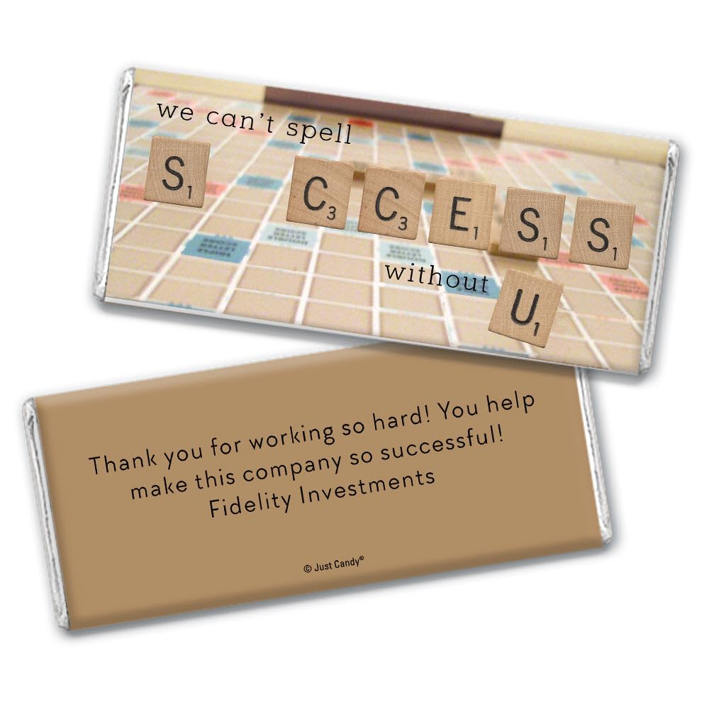 Thank You Candy Personalized Chocolate Bars (24 Pack) - Word Tile Success
