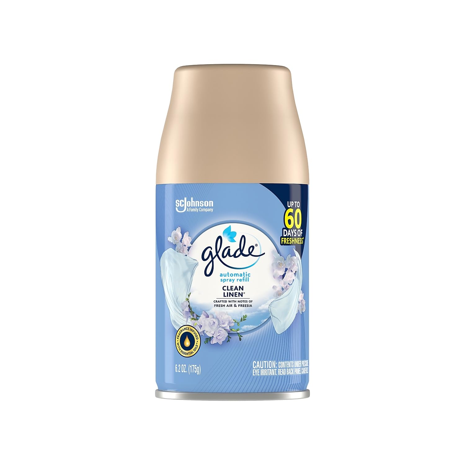Glade Clean Lenin Automatic Spray Air Freshener Refill, 6.2 Oz (Pack of 4)