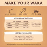 Waka Instant Black Tea Mix Pouch, Decaffeinated - 100% Tea Leaves, No Additives, Unsweetened Tea Powder for 50 Quarts or 200 Cups - Easy Quick Hot