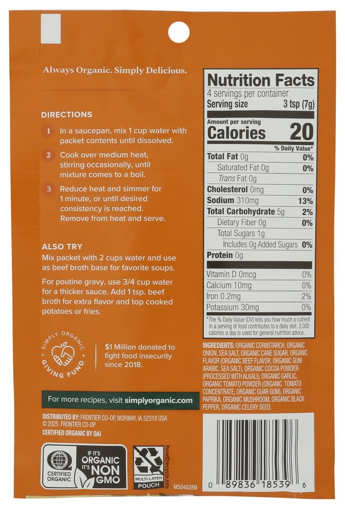 Simply Organic, Brown Gravy Mix, 1 Oz
