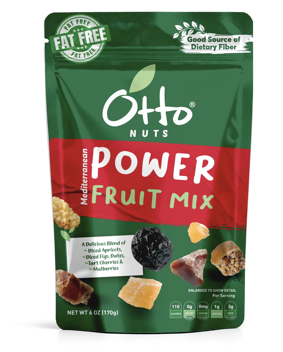 Otto Nuts - Mediterranean Power Fruit Mix, NON-GMO Good Source of Dietary Fiber | 6 OZ with Resealable Bag