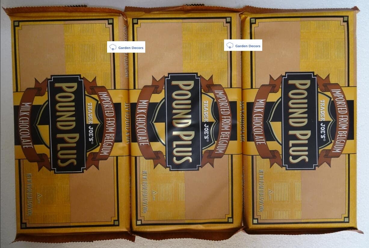 Trader Joe’s Pound Plus Milk Chocolate Bar 17.6oz 500g (Three Bags)