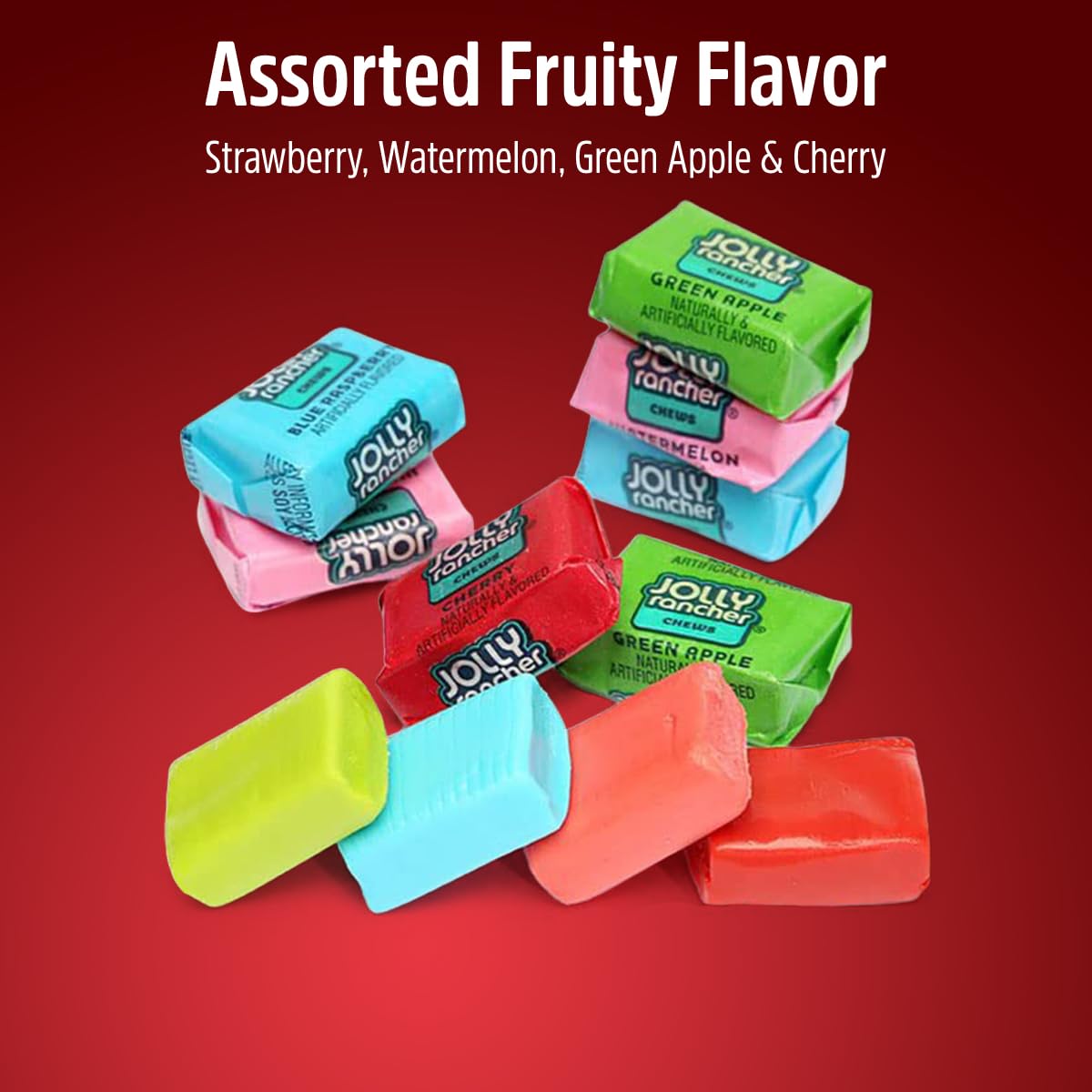 JollyRancher Fruit Chews - Delicious Original Flavors Bulk Easter Candy JollyRancher Chew for Parties, Hard Candy Individually Wrapped - Colorful