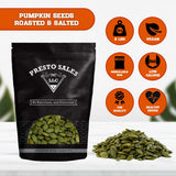 Pumpkin Seeds, Roasted Salted Green Pepitas, Premium, Natural Snack, Eating Or Cooking, Nutritious, Packed in a resealable pouch bag of 2 lb. (32 oz.)