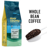 Door County Coffee Highlander Grogg DECAF Flavored Whole Bean - 10 oz Bag - Medium Roast - 100% Specialty Arabica - Flavored Gourmet - Highlander