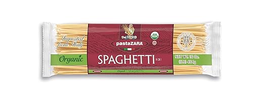 PASTA ZARA - Spaghetti - Organic - 100% Italian Pasta, Made with Durum Wheat Semolina Flour, Non GMO (1 LB. BAG) - Consistently al Dente.