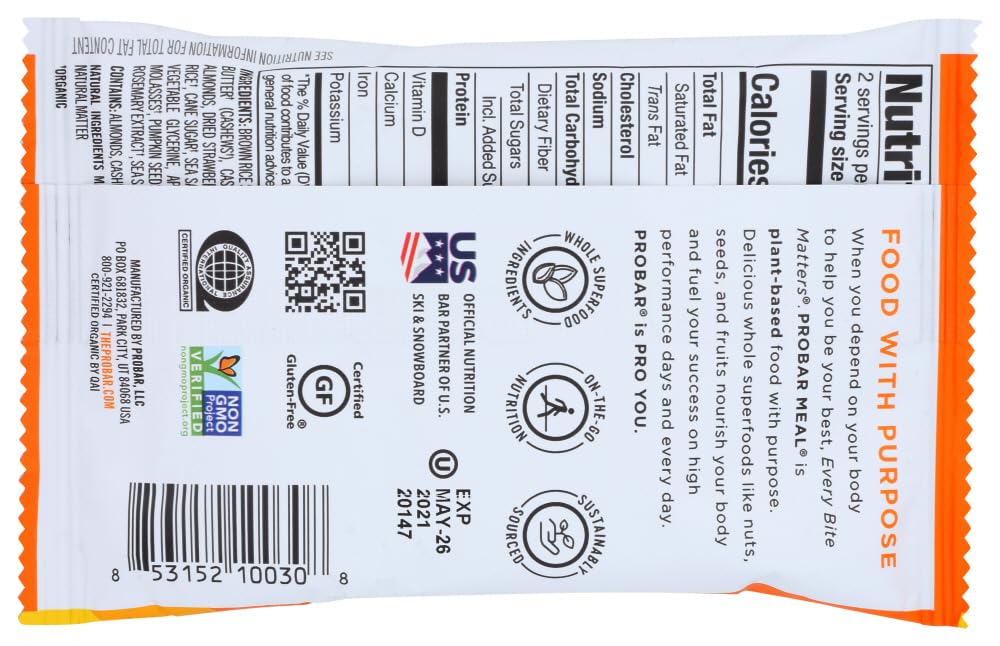 Probar Organic Superfruit Slam Bar, 3 Ounce -- 144 per case