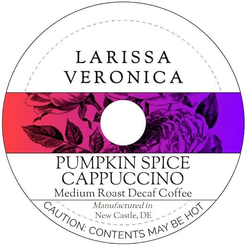 Pumpkin Spice Cappuccino Medium Roast Decaf Coffee (Single Serve K-Cup Pods) (Gourmet, Naturally Flavored, Whole Coffee Beans) (12 pods, ZIN: 578153)