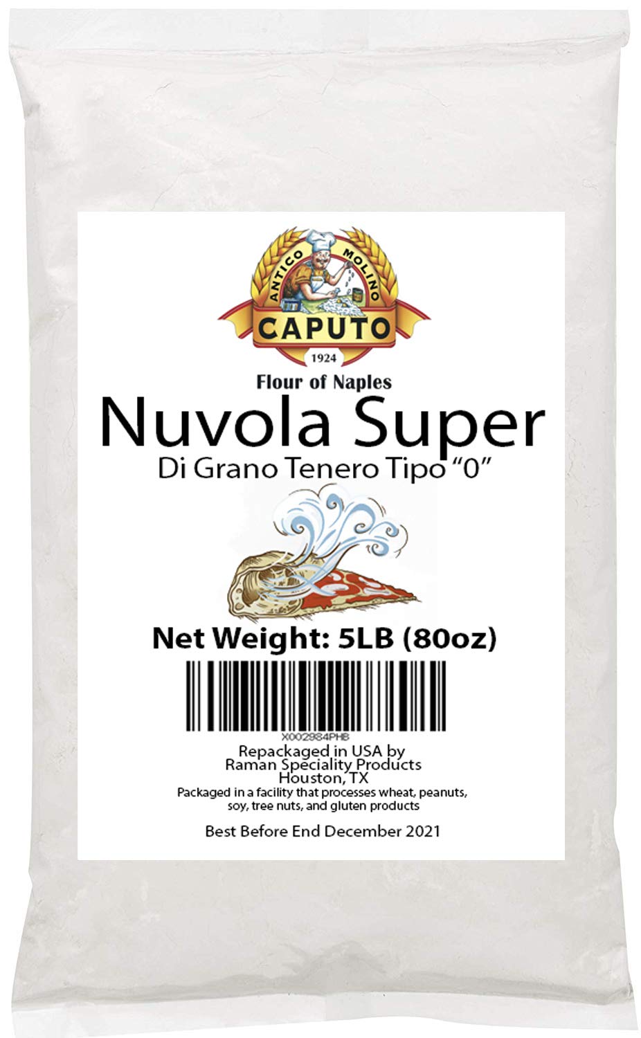 Antimo Caputo Nuvola Super 0 Pizza Flour 5 Lb Repack - Italian Zero 0 Flour for Authentic Pizza Dough