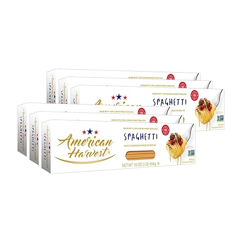 AMERICAN HARVEST, Spaghetti Pasta, Enriched with Vitamins, 16 oz (20 Pack) | Made in America, Non-GMO Semolina, Classic Al Dente Texture | 100 Years