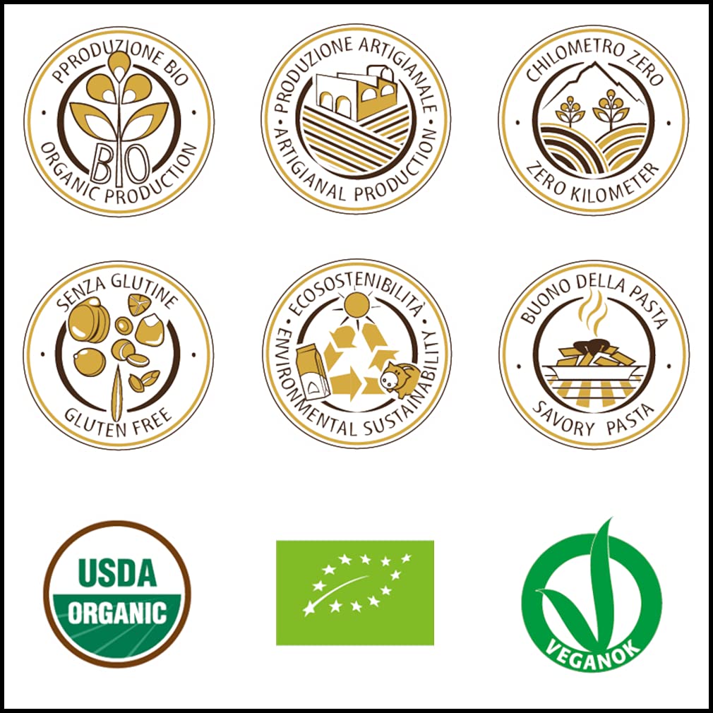 Socially Responsible, Organic Chickpeas Fusilli Italian Best Gluten Free Pasta (GF Pasta Noodles), GMO Free, Eco-Packaging, Pasta Sin Gluten, 8.81 oz