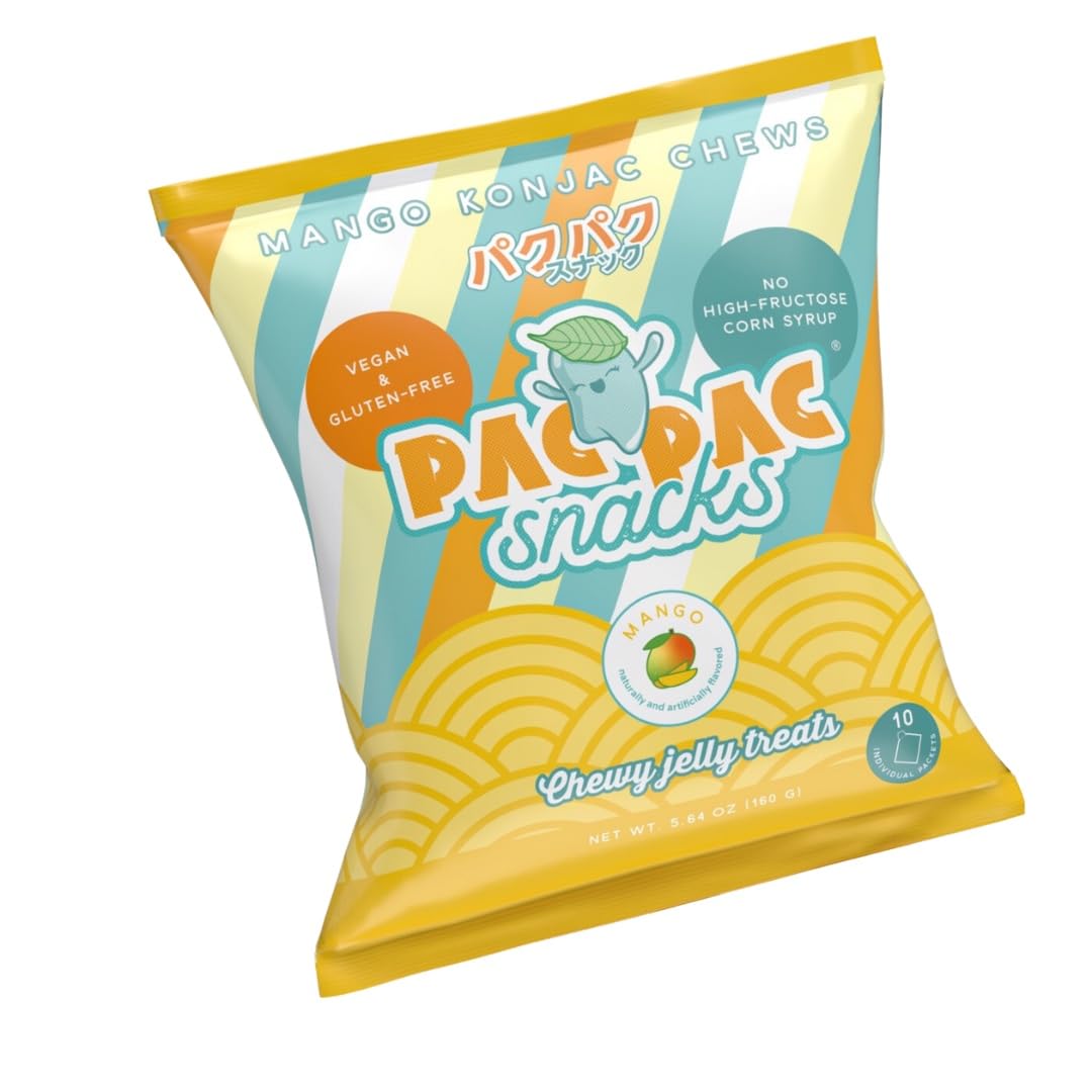 Mango Konjac Chews | Premium Konjac Jelly Treats | Vegan, Gluten-Free, Low-Calorie | Crafted in Japan | Only 4g Sugar, 0g Fat per Serving | Refreshing