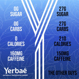 Yerbaé Energy Seltzer - Acai Blueberry, No Sugar/Calories/Carbs. Energized by Yerba Mate, Naturally Caffeinated, Plant-Based, Healthy Alternative