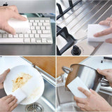 yuai 100 Pack Extra Thick Magic Cleaning Sponges - Reusable Eraser Sponge for All Surfaces - Kitchen-Bathroom-Furniture-Leather-Car-Steel - Just Add