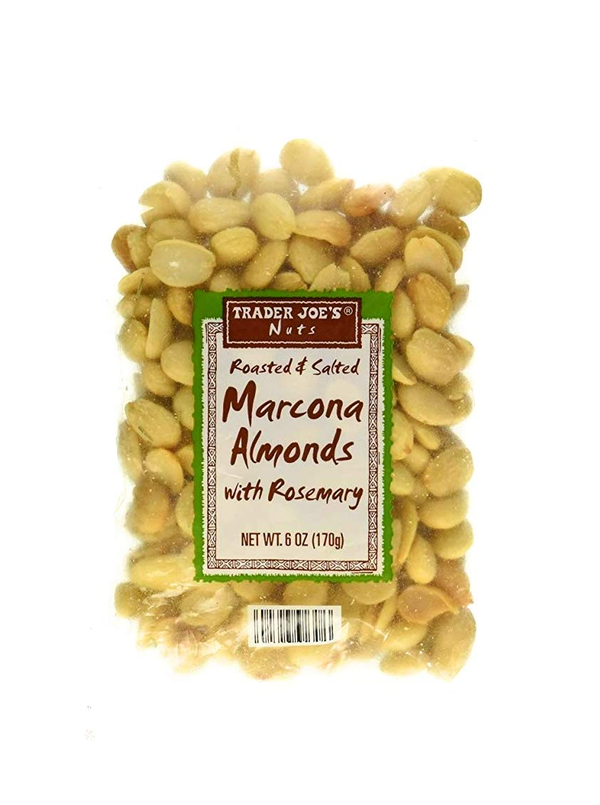 Trader Joes Roasted and Salted Marcona Almonds with Rosemary - Pack of 4 Bags - 6 oz per Bag