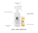 Rhodium Floors natural surface cleaner reusable glass bottle and vial concentrate for wood and bath & tiles (Wood Floor)