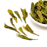 ChaWuWarmSun [B] LongJing Green Tea Loose Leaf - 3.5oz/100g Dragon Well Tea - Traditional Roasted Fried Bean Aroma - Spring Harvest - Hangzhou Chinese