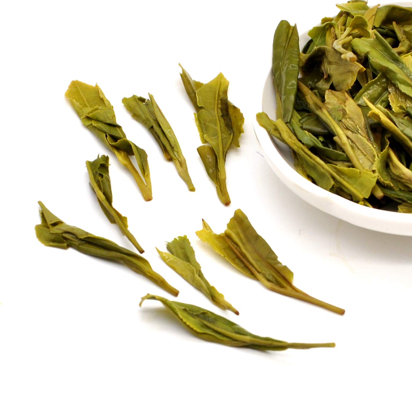ChaWuWarmSun [B] LongJing Green Tea Loose Leaf - 3.5oz/100g Dragon Well Tea - Traditional Roasted Fried Bean Aroma - Spring Harvest - Hangzhou Chinese