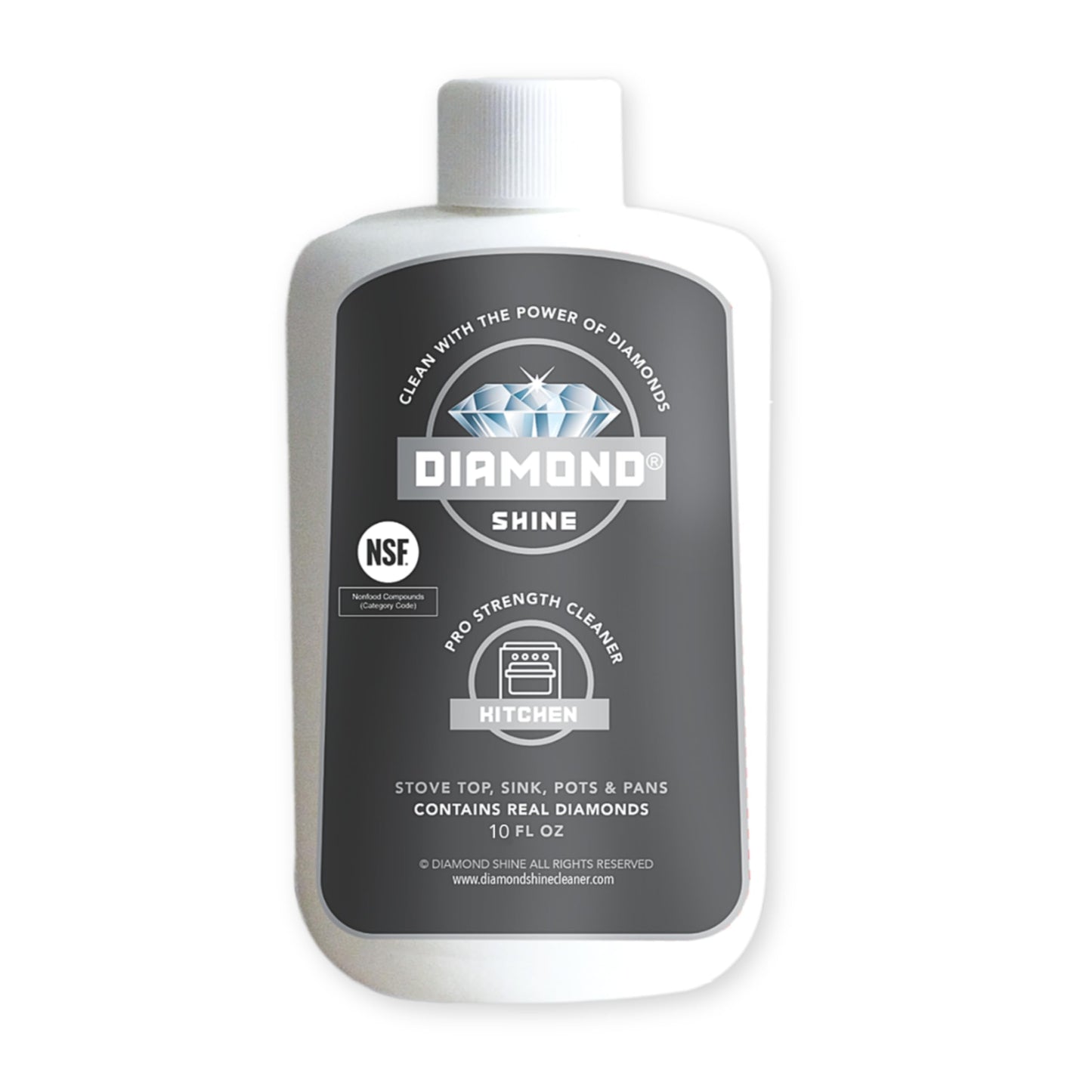 Diamond Shine Kitchen Cleaner - Clean, Polish, Restore Glass/Ceramic Cooktops, Stainless Steel - 10 oz