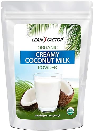 Powdered Coconut Milk Organic - Dried & Shelf Stable For Convenience - Emergency Food For Long Term Storage - Dairy & Lactose Free Powder Creamer - All Natural, Non GMO, Vegan, & Gluten Free - 12 oz