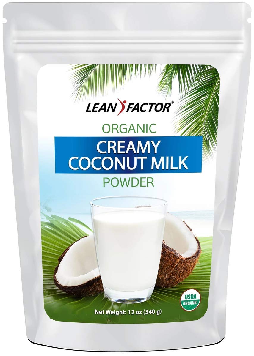 Powdered Coconut Milk Organic - Dried & Shelf Stable For Convenience - Emergency Food For Long Term Storage - Dairy & Lactose Free Powder Creamer - All Natural, Non GMO, Vegan, & Gluten Free - 12 oz