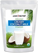 Powdered Coconut Milk Organic - Dried & Shelf Stable For Convenience - Emergency Food For Long Term Storage - Dairy & Lactose Free Powder Creamer - All Natural, Non GMO, Vegan, & Gluten Free - 12 oz