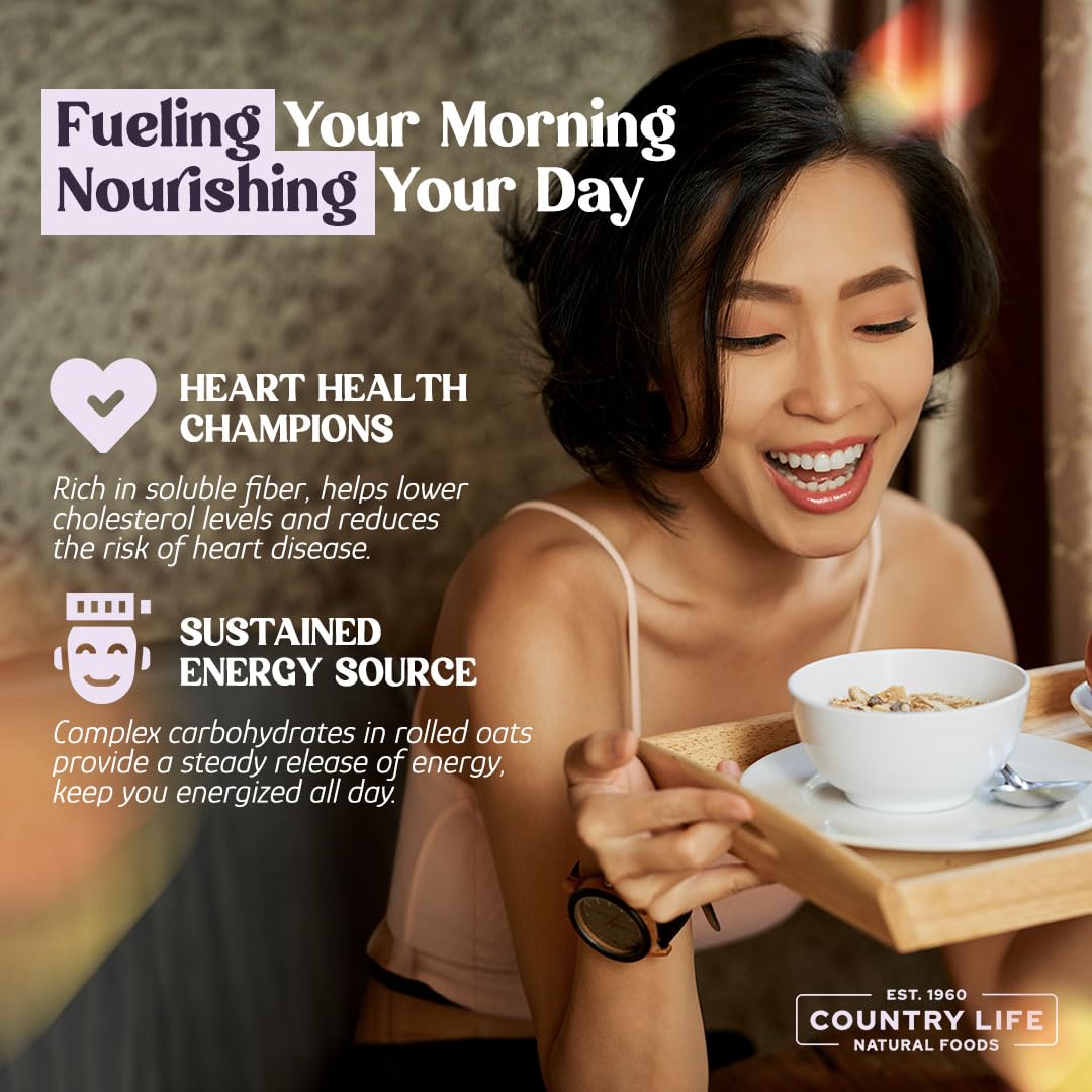 Regular Rolled Oats, Organic, Bulk, Oatmeal, Breakfast Food, Non-Gmo, High Fiber (25 Pounds)
