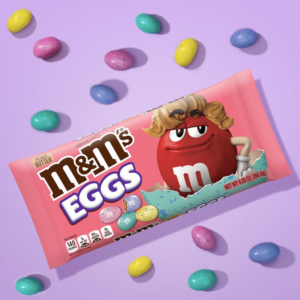 M&M'S Peanut Butter Chocolate Speckled Easter Egg Candy, 9.2 oz Bag