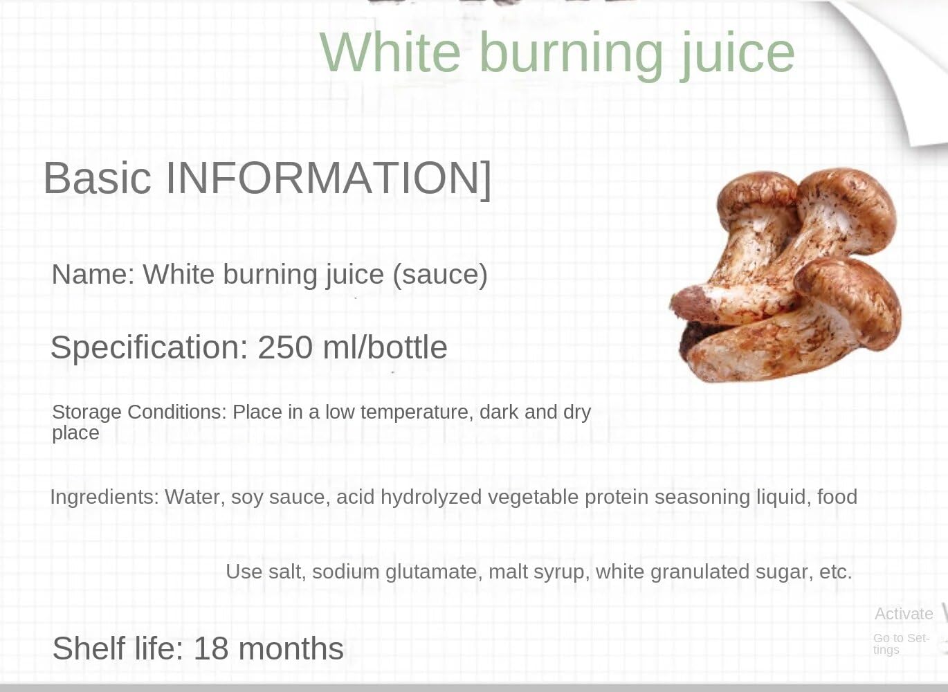Zercumm Tricholoma Matsutake Boiled Juice Seasoning Mouth Seafood Steamed Seasoning Combination Versatile Compound Seasoning Sauce