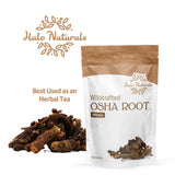 Halo Naturals Osha Root Whole Wildcrafted, 4 Ounces (Ligusticum porteri) Resealable Pouch| Packaged in The USA