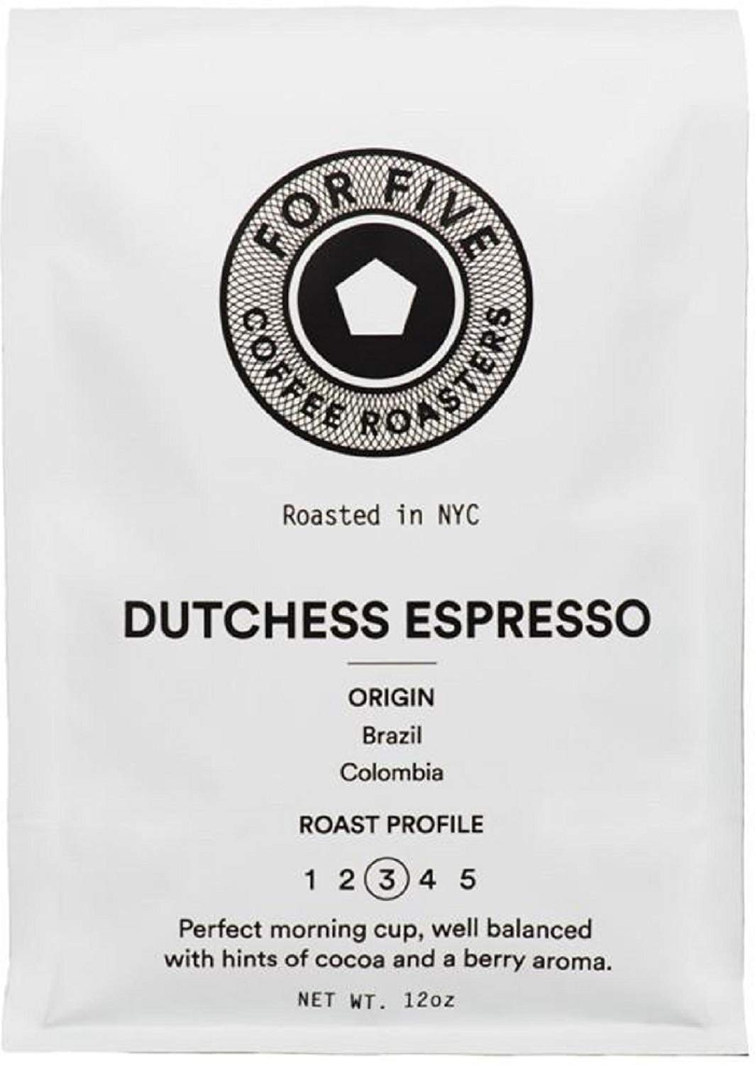 For Five Coffee Roasters Dutchess Espresso Ground 12oz