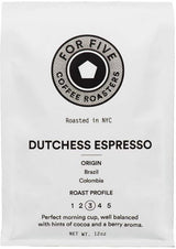 For Five Coffee Roasters Dutchess Espresso Ground 12oz