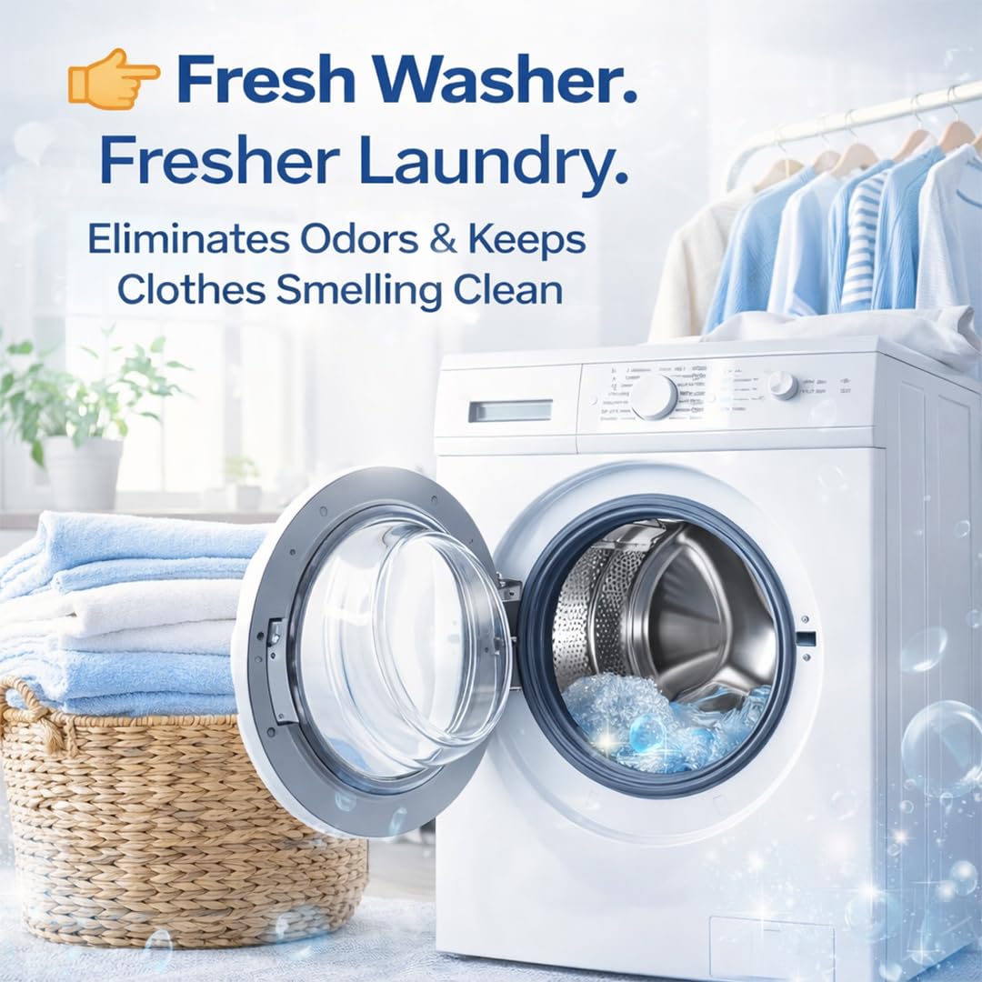 Groutastic Washing Machine Cleaner Tablets 24 Count Deep Cleaning Descaler for Washer Removes Odor Residue and Buildup Works with Front Load and Top