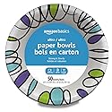 Amazon Basics Ultra Disposable Paper Bowls, 20 Oz, Microwave Safe, Soak Proof, Strong & Sturdy, White, 50 Count