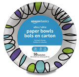 Amazon Basics Ultra Disposable Paper Bowls, 20 Oz, Microwave Safe, Soak Proof, Strong & Sturdy, White, 50 Count
