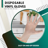 Green Direct Vinyl Gloves, Disposable, Powder-Free, Latex-Free, Clear, Box of 100 - Durable, Multipurpose Gloves for Everyday Use, Large