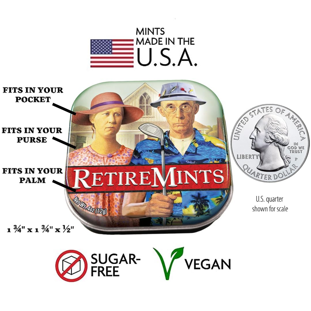 The Unemployed Philosophers Guild RetireMints Breath Mints - 1 Tin, Net Wt .4oz (12g)