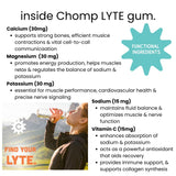Chomp Gums LYTE Electrolyte Chewing Gum, Sugar-Free with Magnesium & Vitamin C, Aspartame & Sucralose Free, Clementine Flavor (1 Pack)