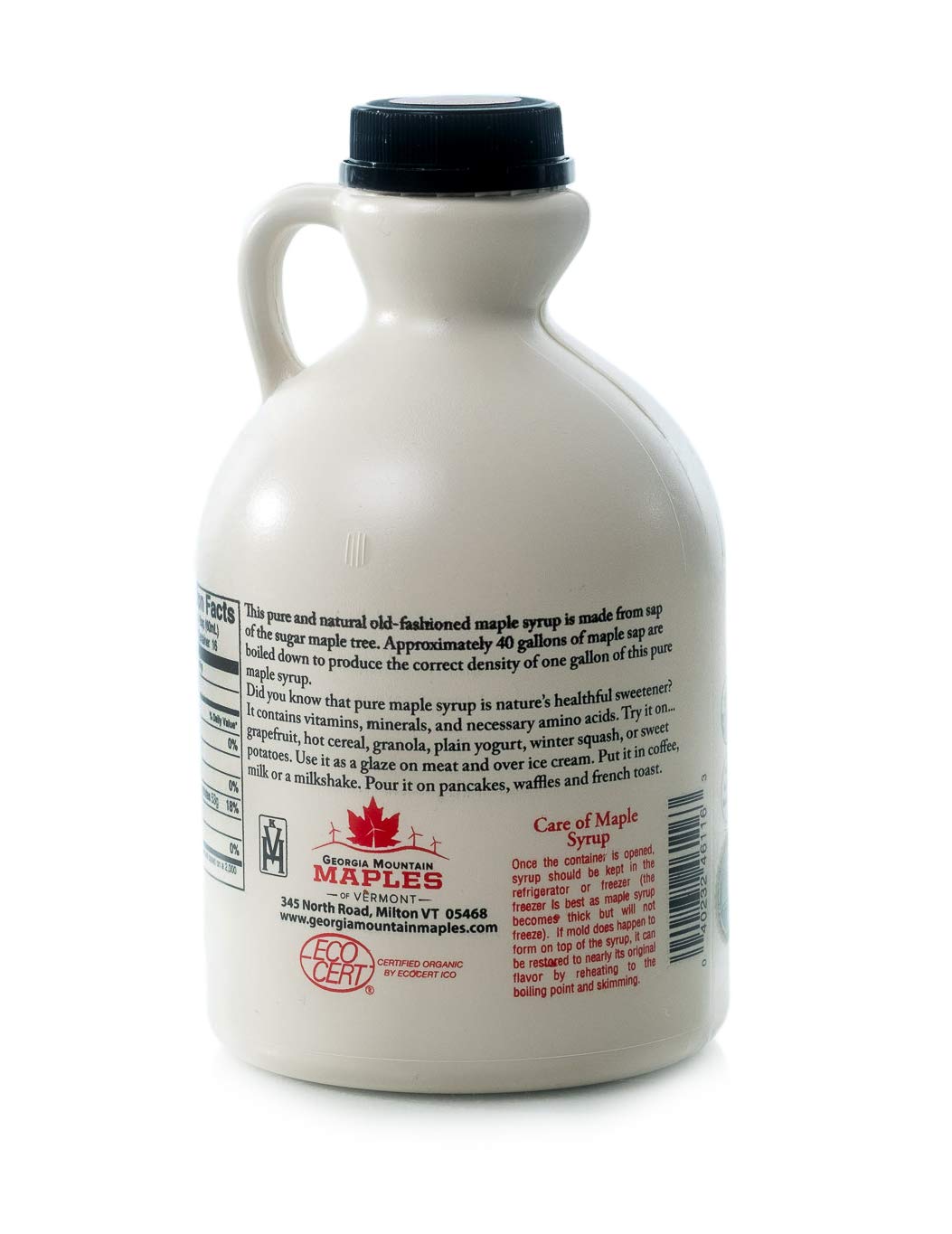 Georgia Mountain Maples of Vermont, Organic Maple Syrup, Amber Color Rich Taste, 32 Ounce