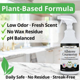 Final Touch AllStone Countertop Cleaner - Plant-Based Stone Safe Cleaning Spray with Scrub Brush - Daily Use Cleaner for Granite, Quartz, Marble