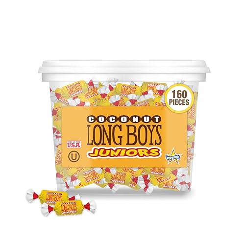 Atkinson's Long Boys Junior Coconut Caramel Bite Size Candy 0.16oz 160ct Tub