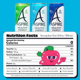 ASPIRE® The Fan Favorite Assortment Pack, Healthy Energy Drink 80mg Natural Caffeine, Zero Sugar No Carbs Keto Friendly, 12 Pack Green Tea Sugar Free