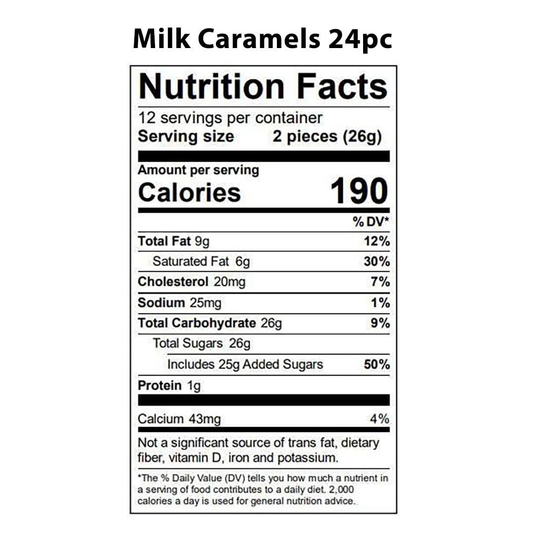 Vermont Nut Free Chocolates Boxed Chocolate Caramels (Milk Chocolate) 24-Piece, Nut-Free, Egg-Free, Kosher
