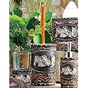 BLACK FOREST DECOR Horse Tooled Leather Toilet Brush, Includes Plastic Brush, 4 1/2" Dia. x 14" H